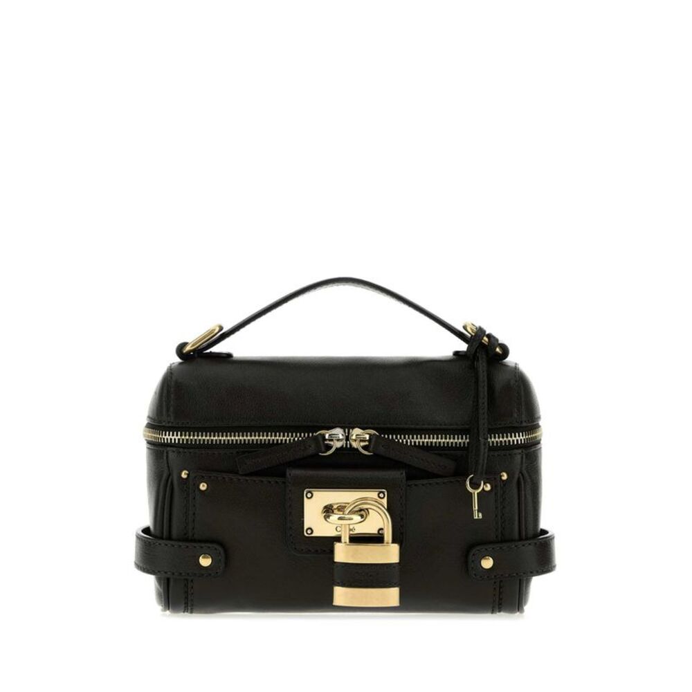 Chloe Women Black Leather Vanity Handbag